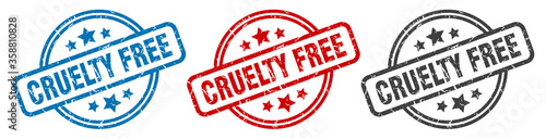 cruelty free stamp. cruelty free round isolated sign. cruelty free label set