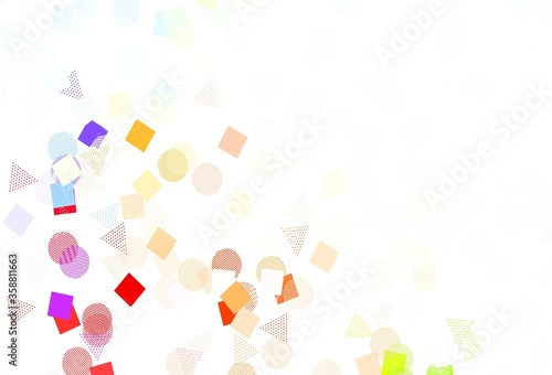 Light Blue, Yellow vector background with polygonal style with circles.