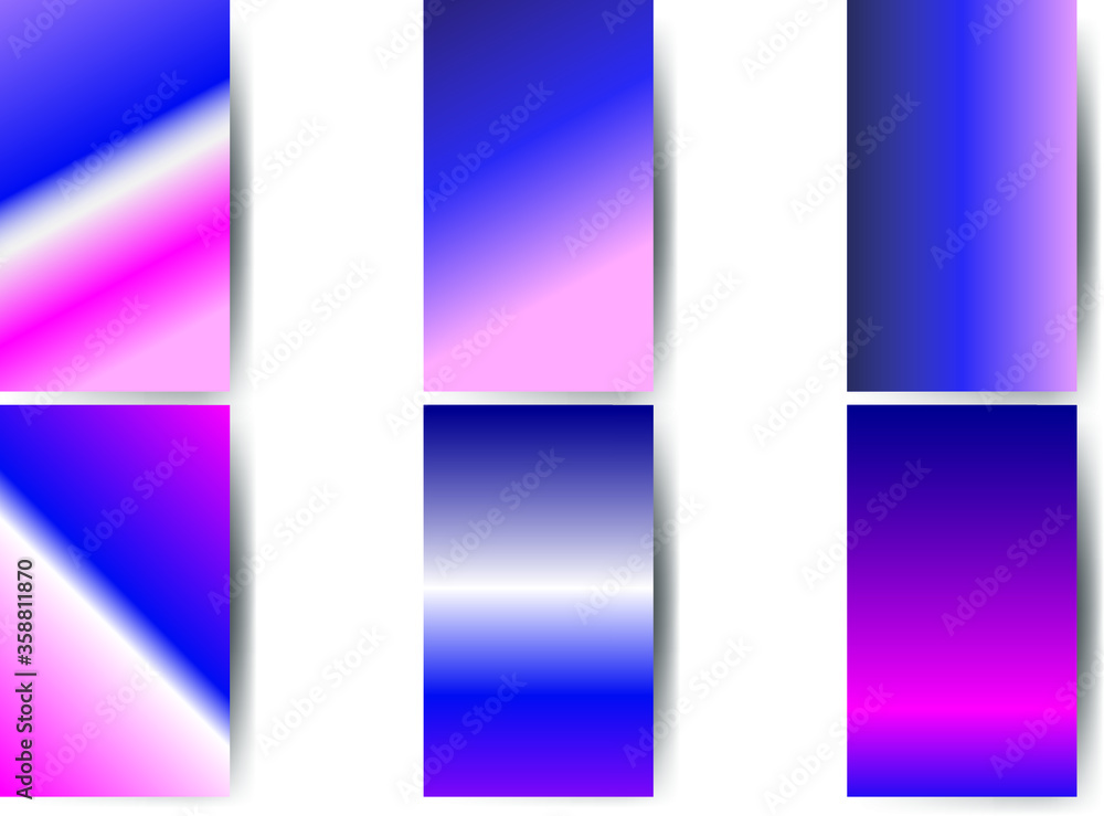 Set of Modern gradients desktop backgrounds for mobile phone. Bright colorful vector illustration. EPS10 Set of Modern gradients desktop backgrounds for mobile phone. Bright colorful vector illustration. EPS10