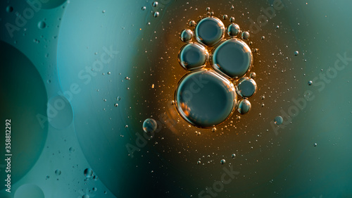Abstract oil bubbles on the water, background