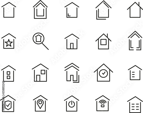 Home icons. Set of the home icons. Houses