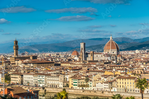 FLORENCE  TUSCANY   ITALY - DECEMBER 27 2019  View from the top on Florence city in Italy