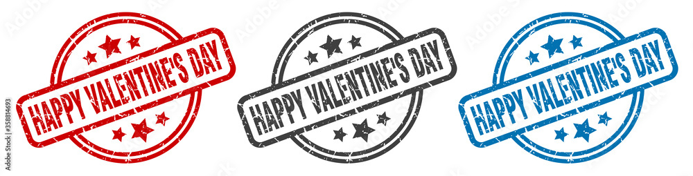 happy Valentine's day stamp. happy Valentine's day round isolated sign. happy Valentine's day label set happy Valentine's day stamp. happy Valentine's day round isolated sign. happy Valentine's day label set