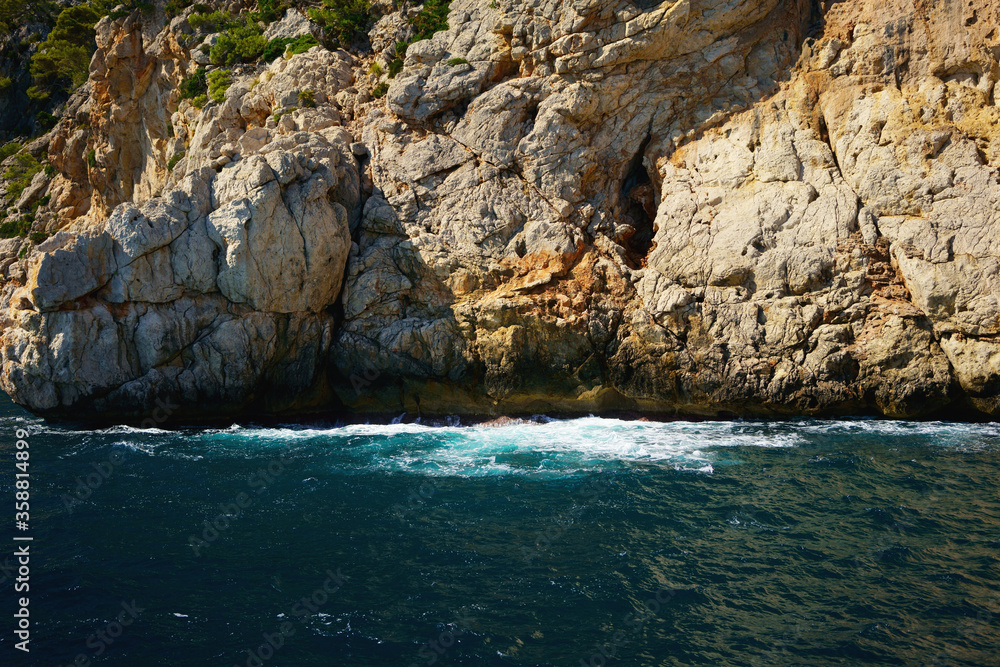 Rock and sea. Mallorca's northern coast, Balearic Islands, Spain.