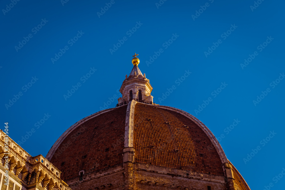 FLORENCE, TUSCANY / ITALY - DECEMBER 27 2019: Florence famous building and atchitecture