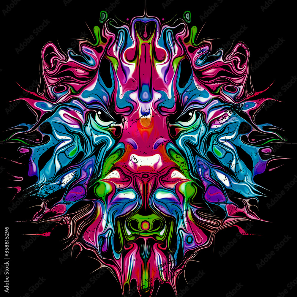  lion head with creative abstract element