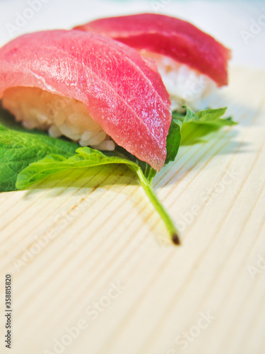 Traditional Japanese fresh colorful sushis