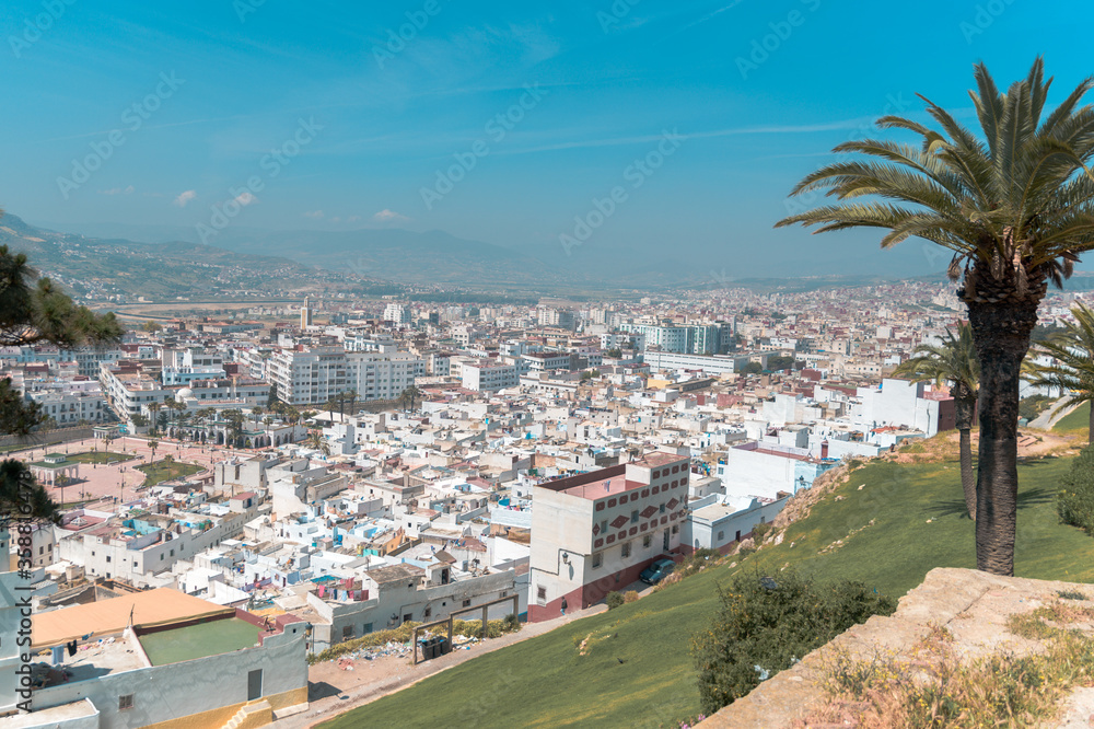 Tetouan in Northern Morocco with Rif Mountains in the background
