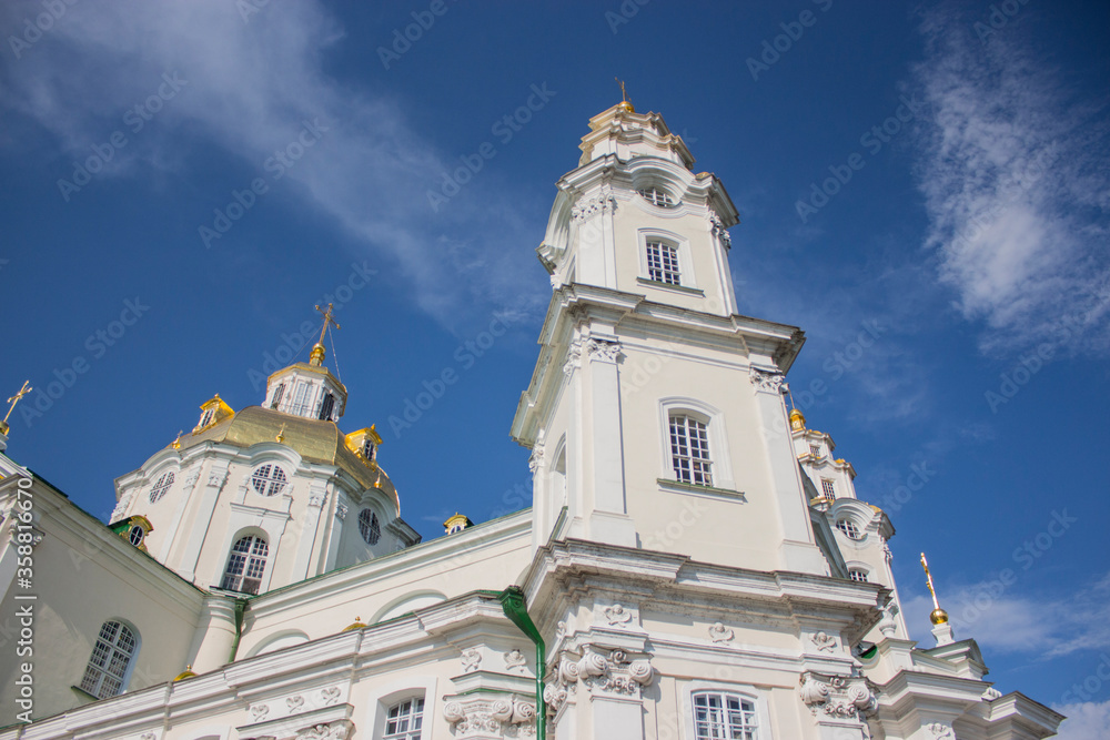 Beautiful Orthodox church Pochaev Lavra  