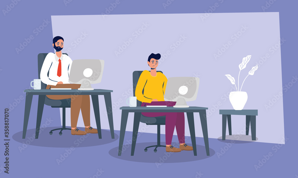 elegant business men working in the office elegant business men working in the office