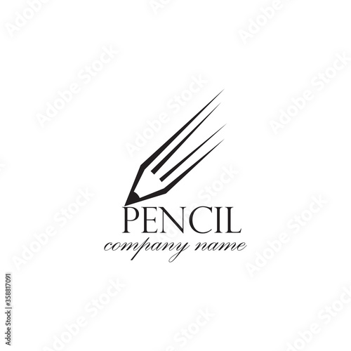pencil logo simple illustration of a black line. vector design