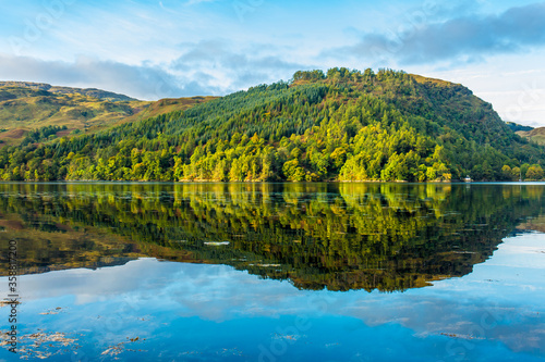 Reflection landscape of the scenic view in Highland, Scotland