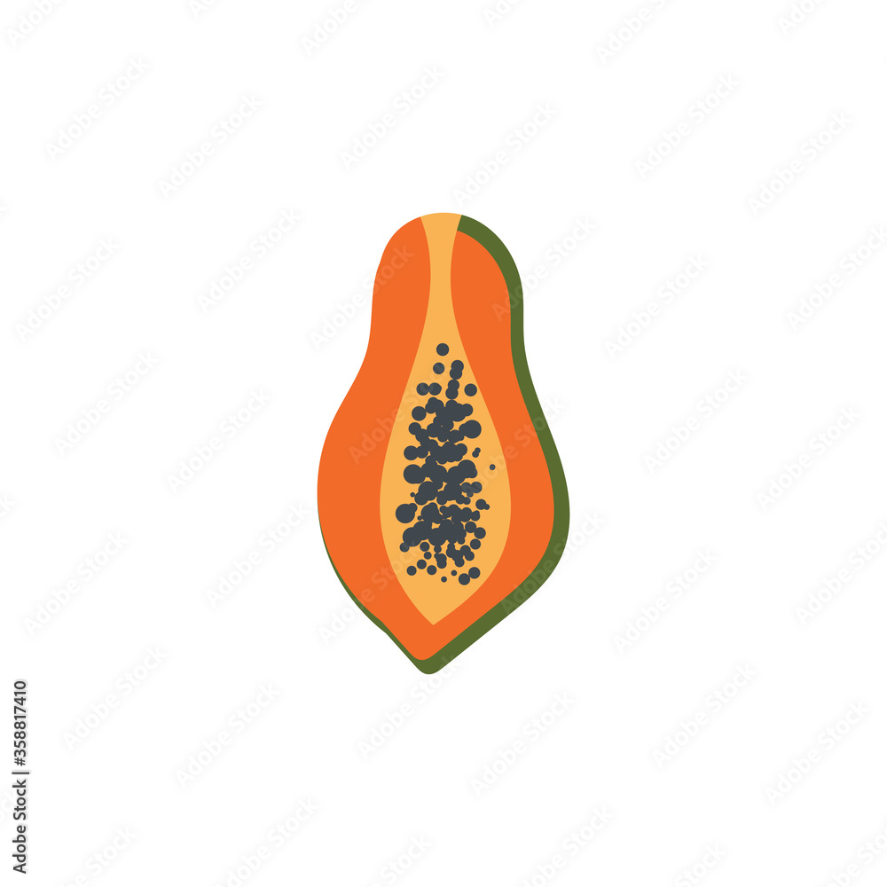 Papaya fruit icon simple illustration creative design Papaya fruit icon simple illustration creative design