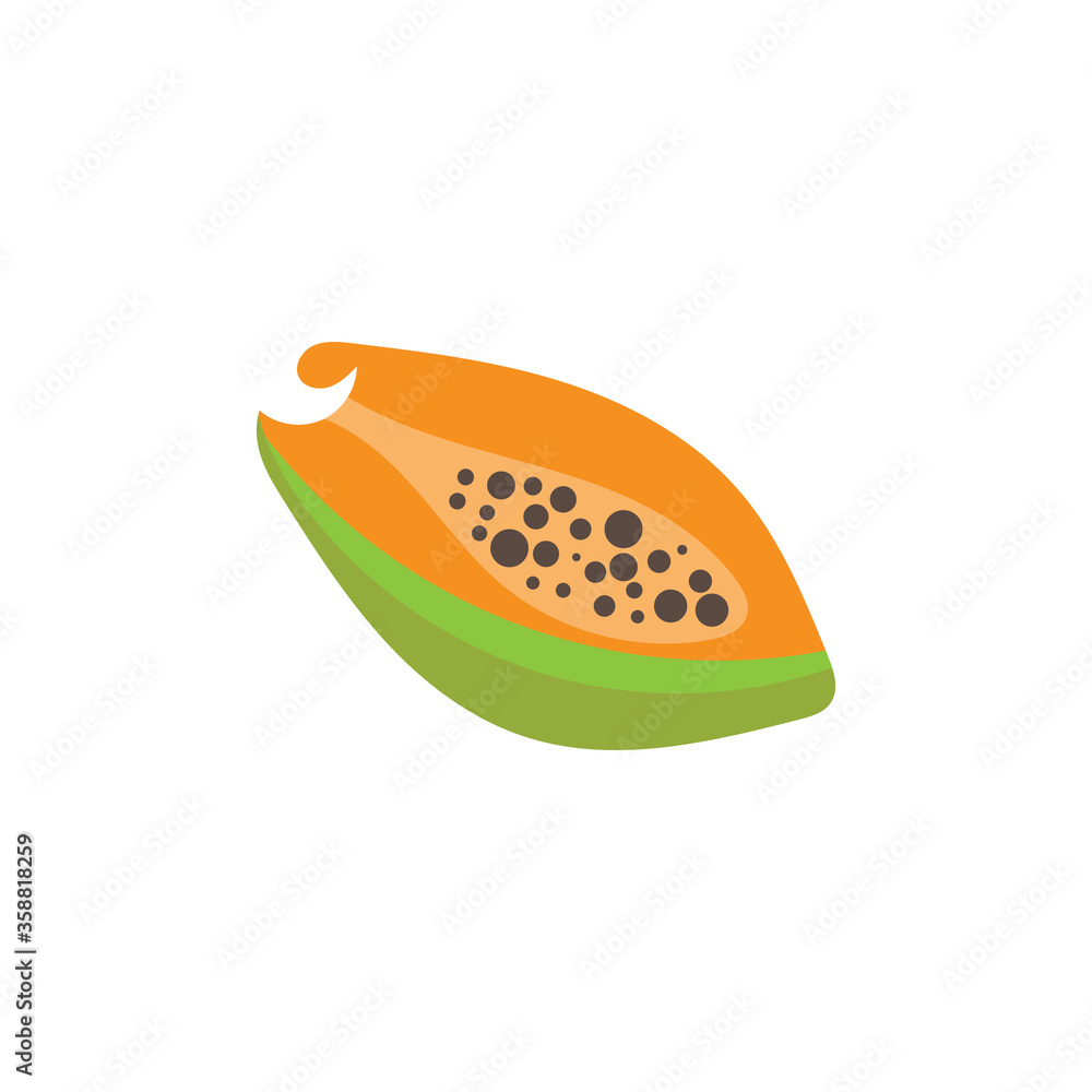 Papaya fruit icon simple illustration creative design Papaya fruit icon simple illustration creative design