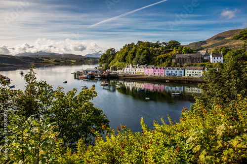 Landscape of the Portree, capital and largest town on The Isle of Skye, Scotland, UK.