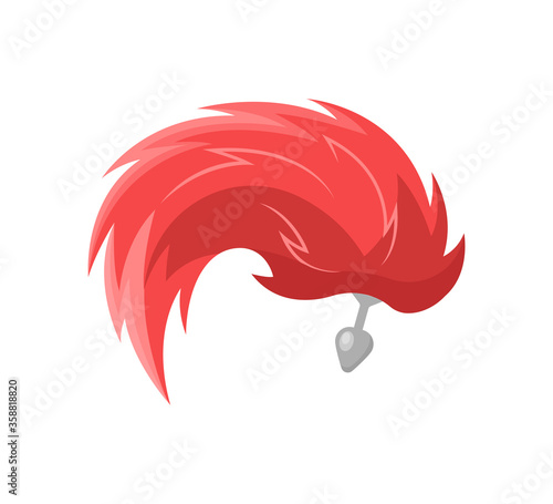 Vector illustration of sex toy on a white background. Symbol of the red item for relaxes, sex, and wellness. Template for a sex shop or erotic site.