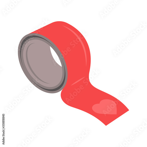 Vector illustration of sex toy on a white background. Symbol of the red item for relaxes, sex, and wellness. Template for a sex shop or erotic site.