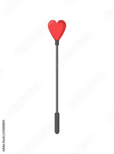 Vector illustration of sex toy on a white background. Symbol of the red item for relaxes, sex, and wellness. Template for a sex shop or erotic site.