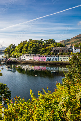 Landscape of the Portree, capital and largest town on The Isle of Skye, Scotland, UK.