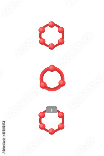 Vector illustration of sex toy on a white background. Symbol of the red item for relaxes, sex, and wellness. Template for a sex shop or erotic site.