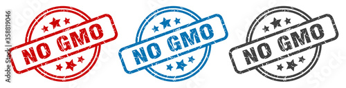 no gmo stamp. no gmo round isolated sign. no gmo label set