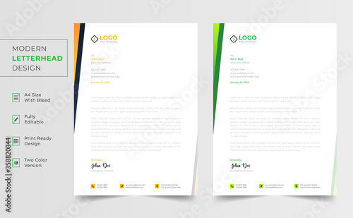 Modern letter head for your business in editable vector