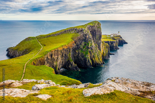 Neist Point Lighthouse, the Isle of Skye in Scotland