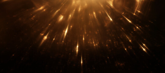 background of abstract glitter lights. gold and black. de focused
