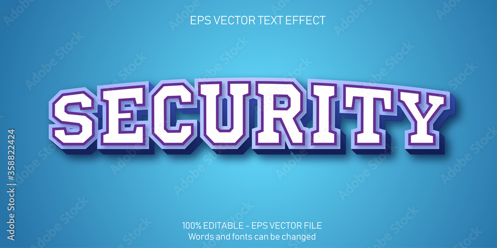 Security text, 3d editable text effect