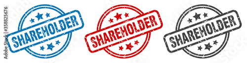 shareholder stamp. shareholder round isolated sign. shareholder label set