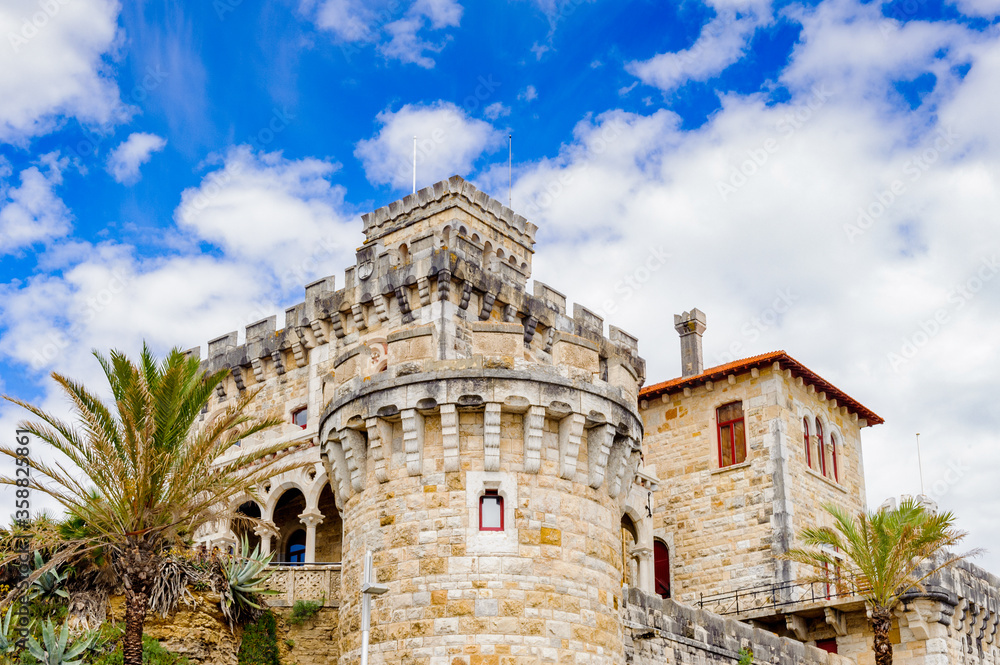 It's Castle of Estoril on the coast of the Atlantic Ocean