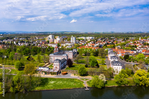 Aerial view, Philippsruhe Castle, Hanau, Hesse, Germany