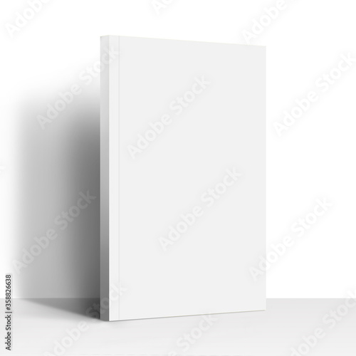 фотографія A5 book cover mock up blank, front, flat lay, white