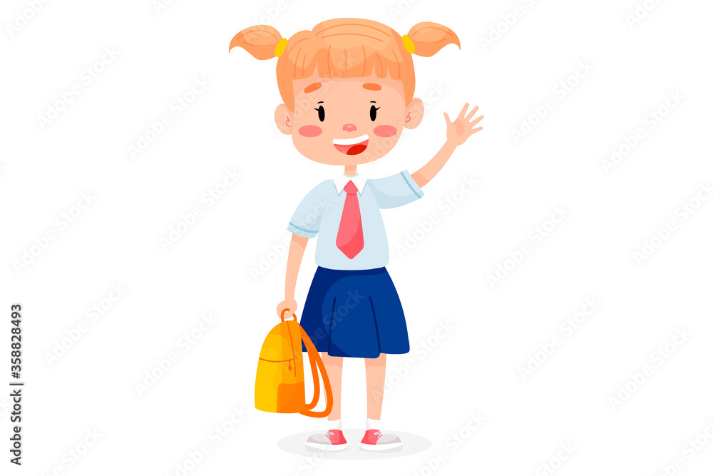Vector children are going to school. Back to school illustration. Vector kids education illustration on white isolated background. Vector children are going to school. Back to school illustration. Vector kids education illustration on white isolated background.