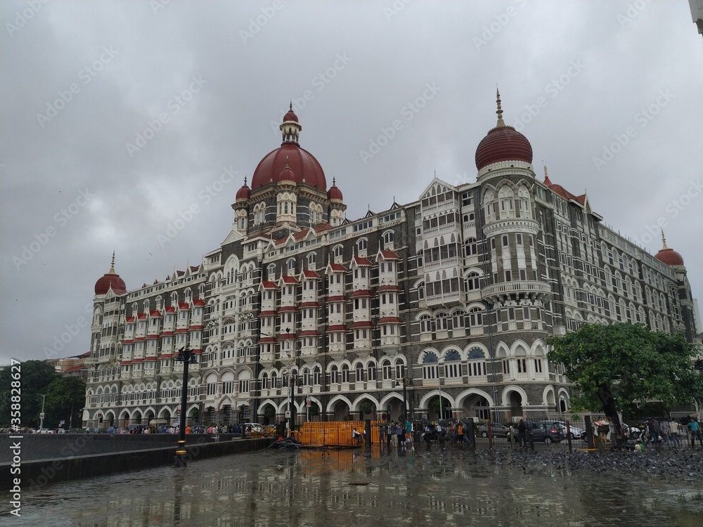 Mumbai, Maharastra/India- June 13 2020: One of the best luxury hotel in India- Taj Mahal Palace in Mumbai. Lockdown in South Bombay.
