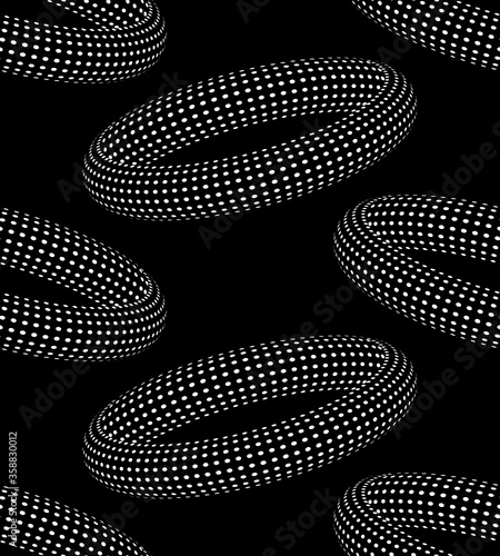 Vector geometric seamless pattern. Modern geometric background. Repeating geometric pattern with torus.