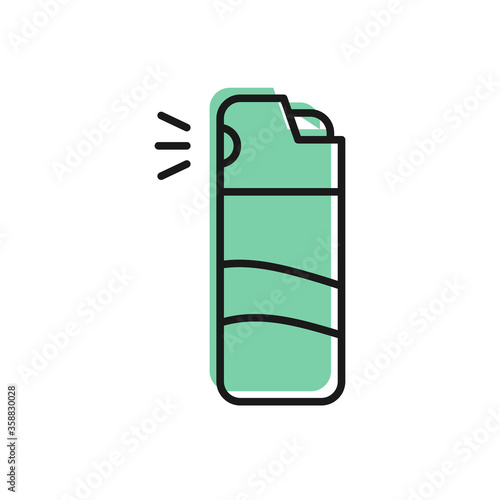 Black line Pepper spray icon isolated on white background. OC gas. Capsicum self defense aerosol. Vector.