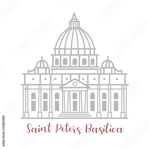 Architecture of Saint Peters Basilica in Vatican City in Italy. Renaissance style Architecture