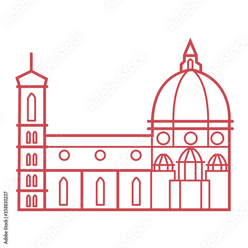 Cathedral of Santa Maria del Fiore Florence Italy line art