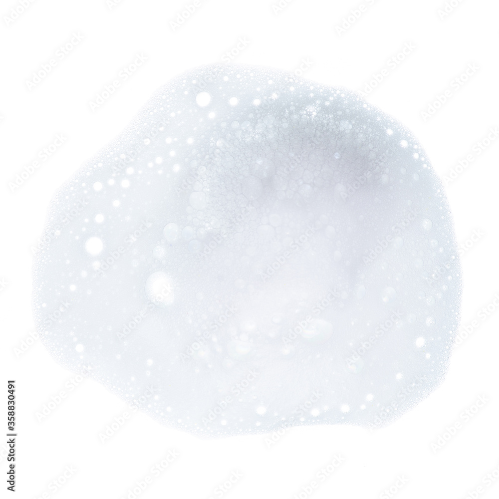 Soap with foam bubbles on white background isolation, top view Soap with foam bubbles on white background isolation, top view