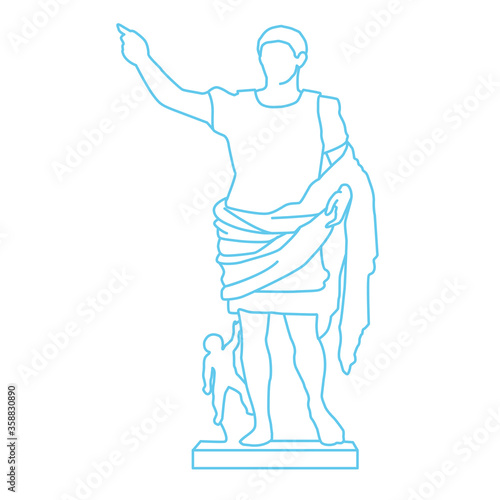 Augustus of Prima Porta marble portrait statue of  first emperor of  Roman Empire