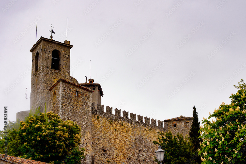 Beautiful architecture of the Historic Centre of San Marino.  UNESCO World Heritage since 2008