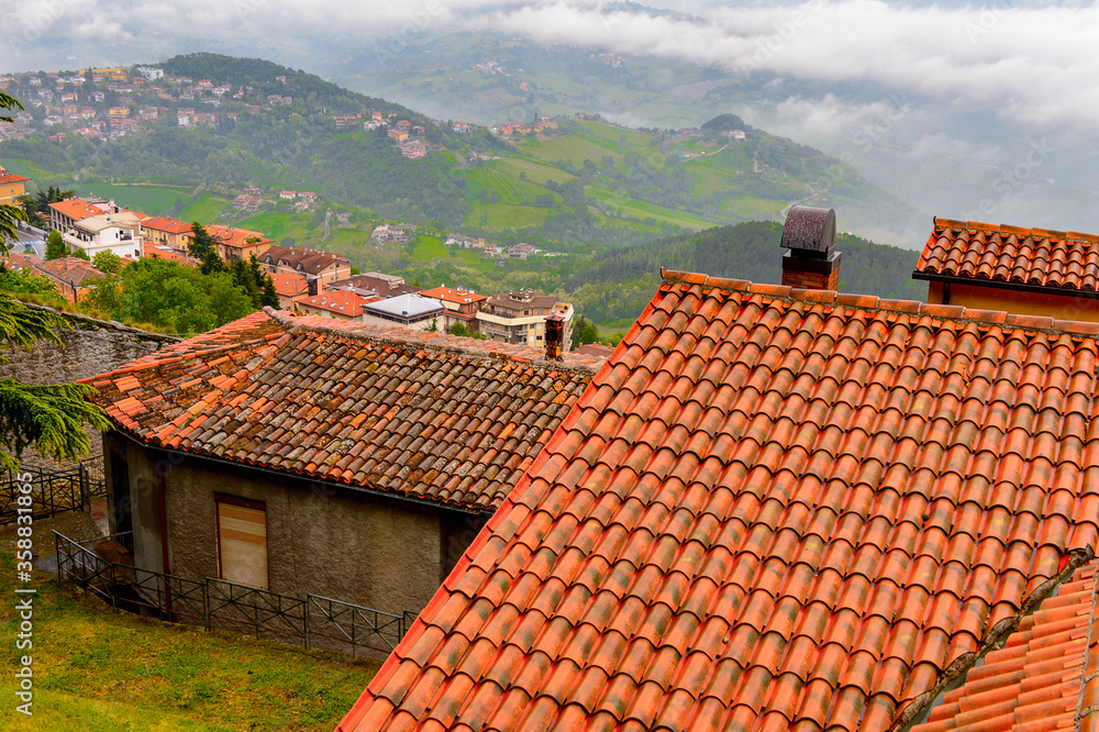 Beautiful architecture of the Historic Centre of San Marino.  UNESCO World Heritage since 2008