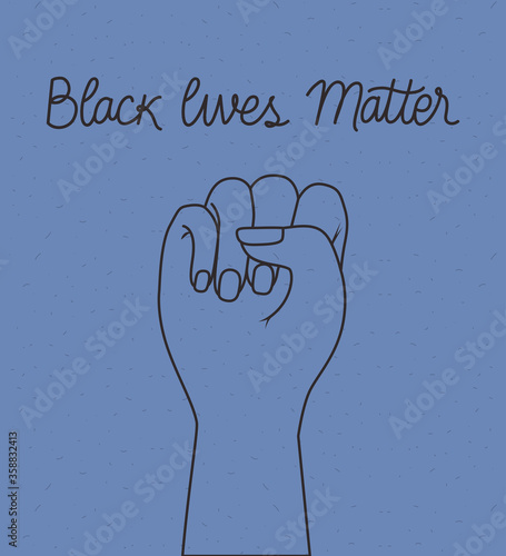 Black lives matter with fist design of Protest justice and racism theme Vector illustration