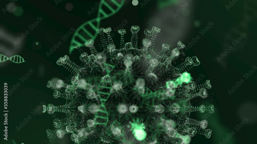 Coronavirus 2019-nCov cells in organism blood vessel presented as neon green cells on black background. Concept of dangerous virus strain cases like coronavirus, SARS, MERS. 3d rendering 4K video. Coronavirus 2019-nCov cells in organism blood vessel presented as neon green cells on black background. Concept of dangerous virus strain cases like coronavirus, SARS, MERS. 3d rendering 4K video.