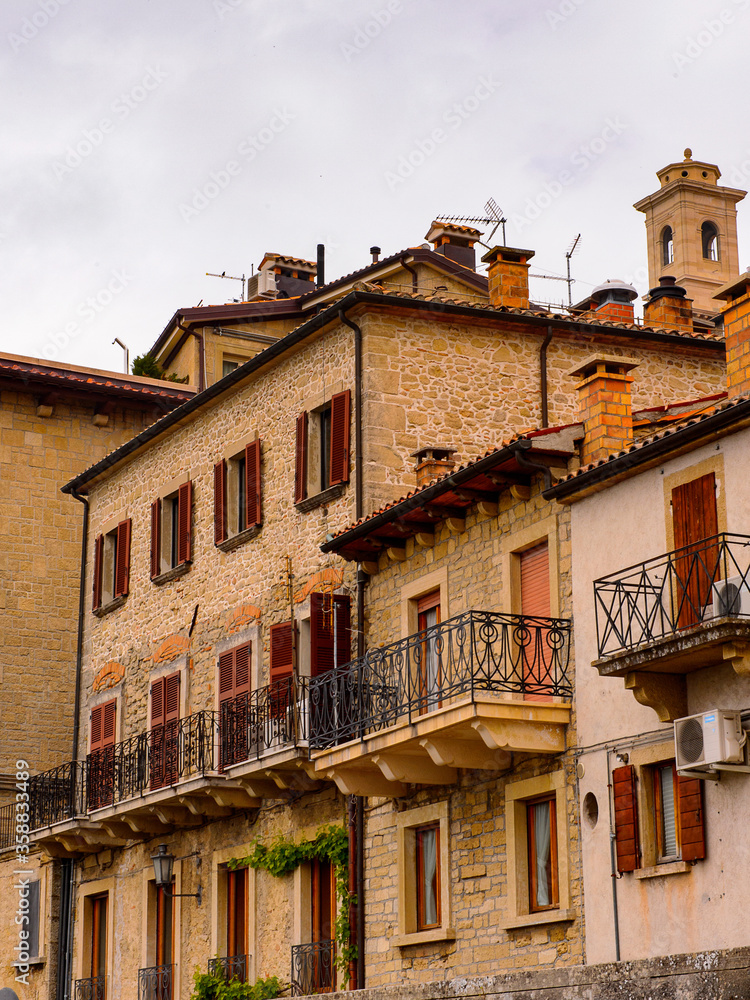 Architecture of the Historic Centre of San Marino.  UNESCO World Heritage since 2008