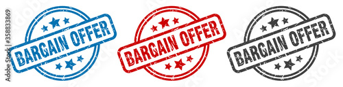 bargain offer stamp. bargain offer round isolated sign. bargain offer label set