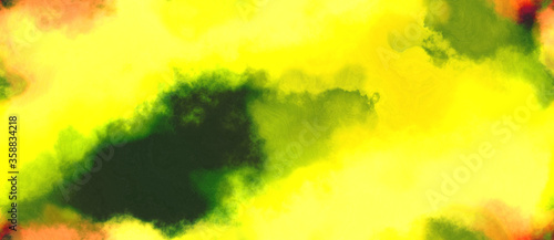 abstract watercolor background with watercolor paint with very dark green, yellow and dark green colors. can be used as web banner or background
