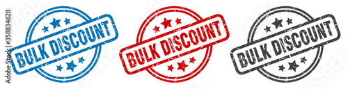 bulk discount stamp. bulk discount round isolated sign. bulk discount label set