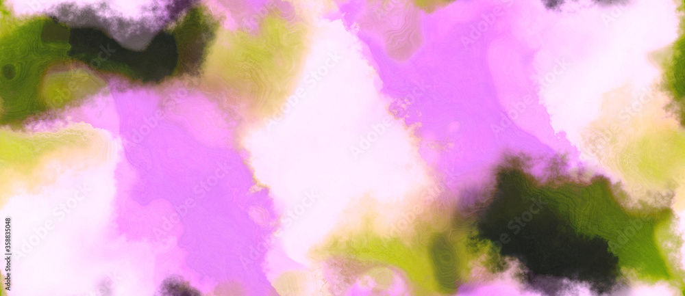 abstract watercolor background with watercolor paint with dark olive green, pastel pink and violet colors and space for text or image